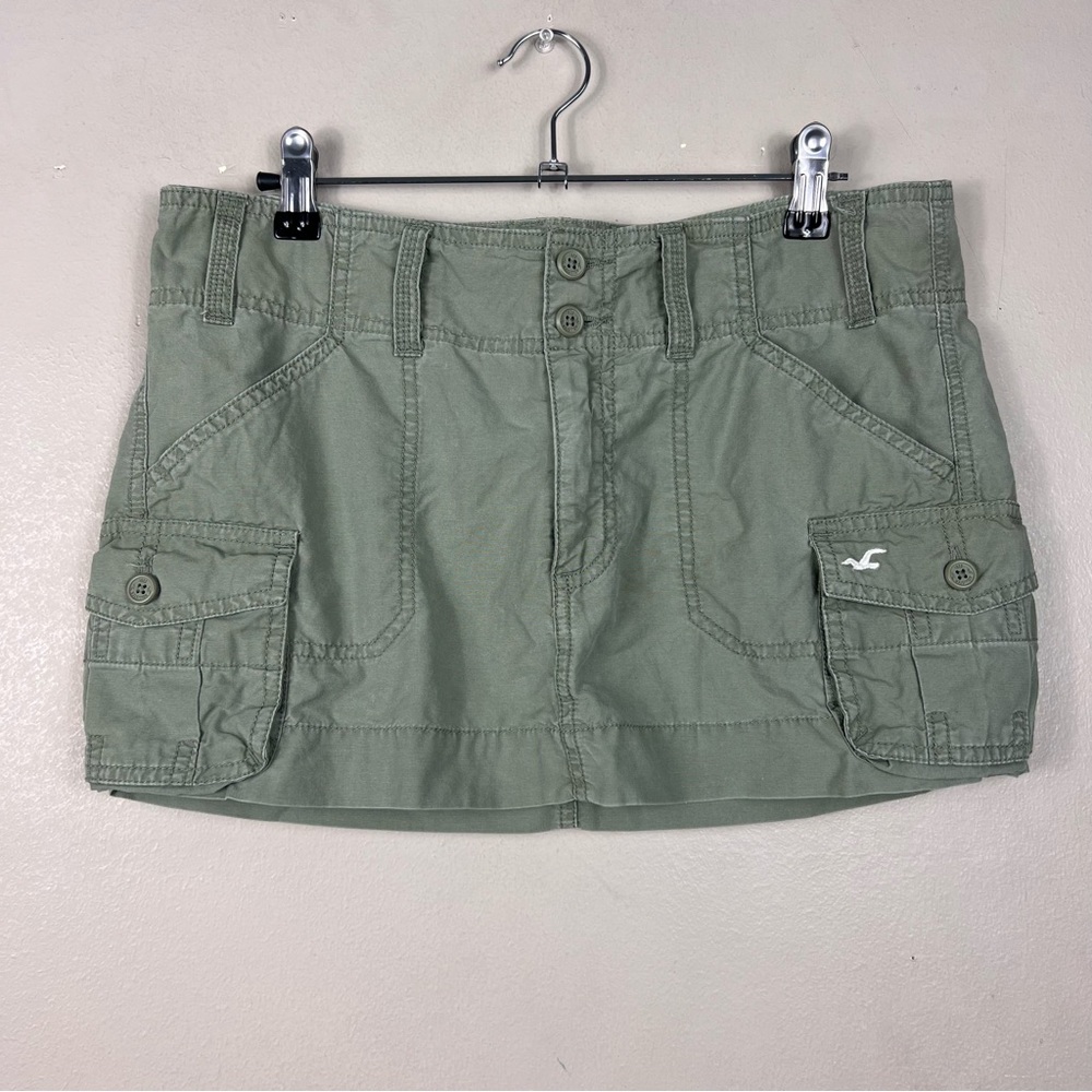 Y2K Hollister Mini Micro Green Cargo Skirt